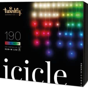 Twinkly Icicle lyskæde - farvet + hvidt lys