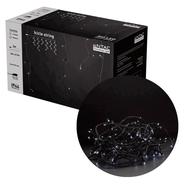 Istappe lyskæde - CW - 6400K - IP44 - 8 M