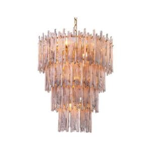 Saint Roch lysekrone børstet messing